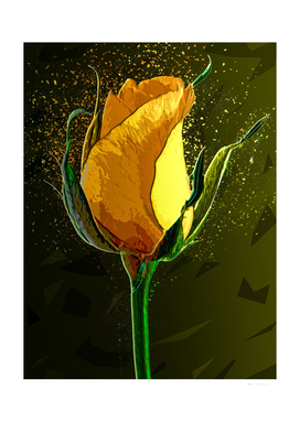 Colored Yellow Rose