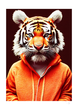 a nursery animal pop art illustration of Tiger