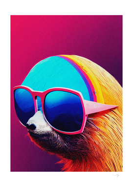 a nursery animal pop art illustration of  Sloth