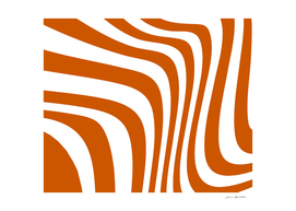 Burnt orange white curved lines abstract pattern