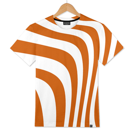 Burnt orange white curved lines abstract pattern