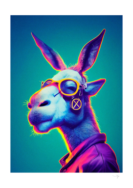 a nursery animal pop art illustration of donkey
