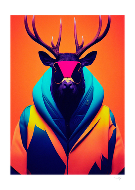 A nursery animal pop art illustration of Elk