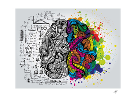 abstract art painting brain logical vector