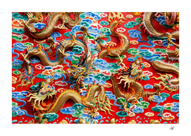 gold colored dragon ornament pattern