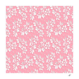 white petaled flower wallpaper background pink pattern