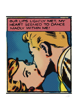 Comic Girl | Kiss | Retro | Vintage | Lichtenstein Inspired
