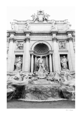 Trevi Fountain in Rome in Black & White #1 #travel #wall