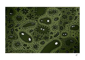 green bacteria digital wallpaper eyes look biology