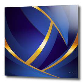 Shiny blue and gold gradient abstract background