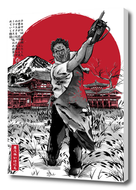 Leatherface in Japan sumi-e