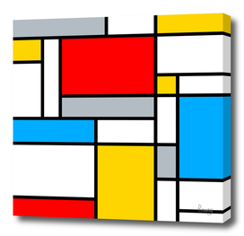 Retro Mondrian Style Color Composition