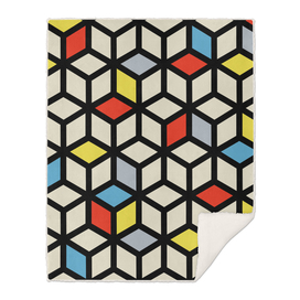 Isometric Cube Polygon Art Composition