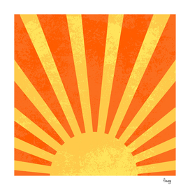 Minimalist Orange Yellow Sun Rays