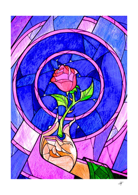 Stained Glass Rose Stained Enchanted Rose