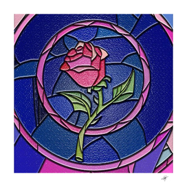 Beauty And The Beast Rose Flower Stained Glass