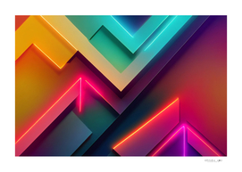 Colorful background geometric with neon light - Dgi