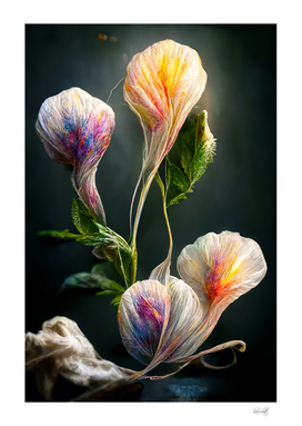 Silk abstract flowers
