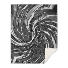 Twisted Platinum - silver black white gray spiral wall art