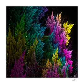 multicolored tree painting colorful fractal abstract