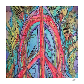 Artistic Psychedelic Hippie Peace Sign Trippy