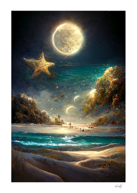 Sea moon and star