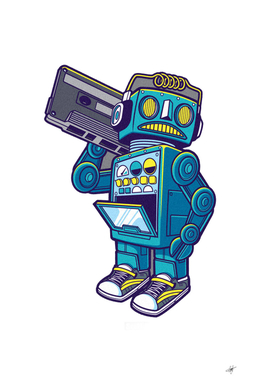 robot music illustration