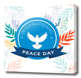 International Day of Peace background with  blue sky, pigeon
