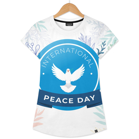 International Day of Peace background with  blue sky, pigeon