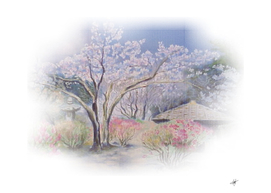 Japanese garden Drawing Landscape painting japan