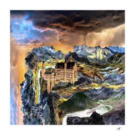 castle fantasy landscape stormy