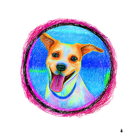 Dog Puppy Color Painting Creation Design