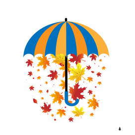 Umbrella Rain Foliage Leaves Colorful Autumn