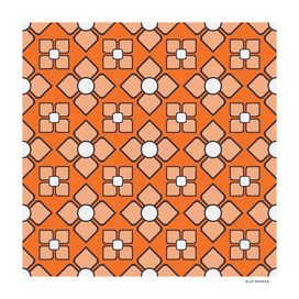 Mosaic Tile Orange and Oatmeal