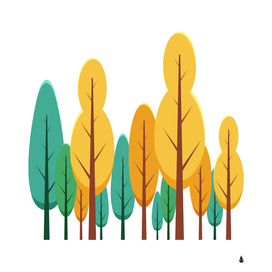 Trees Forest Plant Scenery Flat Design Element