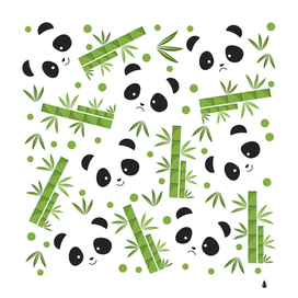 giant panda bear icon green bamboo