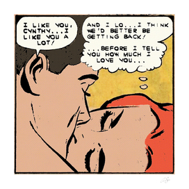 Comic couple | Kiss | Retro | Vintage