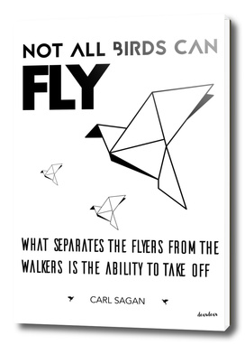 "Not all birds can fly."  - Carl Sagan
