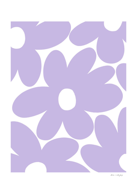 Retro Daisy Flowers in Lavender #1 #floral #pattern #decor