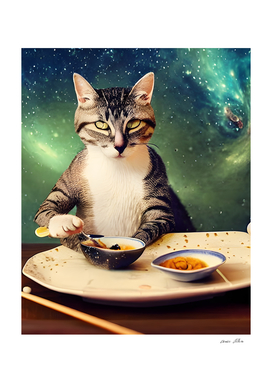 Cat in Space Eating