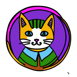 Cat Clipart Sample Stained Glass Color Bright