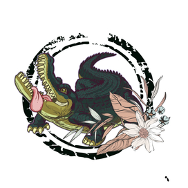 Crocodile Alligator Flower Logo Animals Wildlife