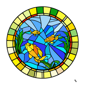 Fish Stained Glass Glass Drawing Clipart