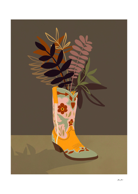 Bohemian Cowboy Boots with Foliage