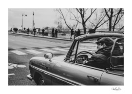 Convertible classic car at paris street