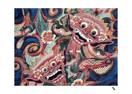 Indonesia Bali Batik Fabric Impression Patterns