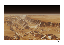 Mars Crater Planet Canyon Cliff Nasa Astronomy