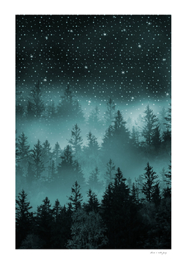 Teal Forest Galaxy Dream #1 #decor #art