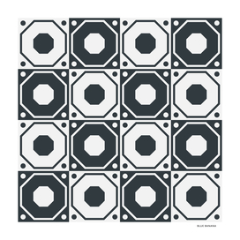 Mosaic Squares Black and White