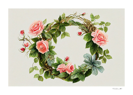 The sweet floral wreath of rose